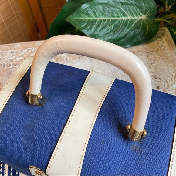 Vintage 1950s Tano Fabric and Leather Box Purse - Picture 15 of 15